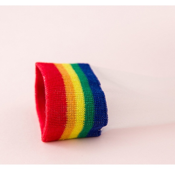 Rainbow Pride Transparent Socks, NEW - Picture 5 of 6
